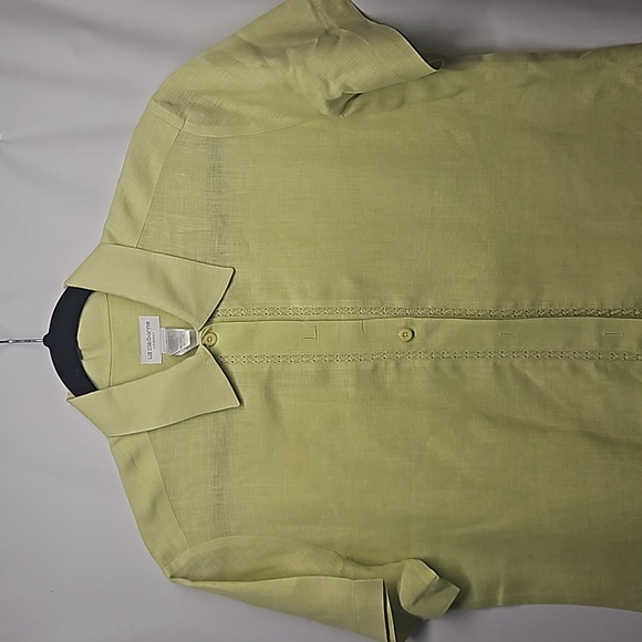 Liz Claiborne Lizsport 100% Linen Button Down Blouse - Picture 2 of 9